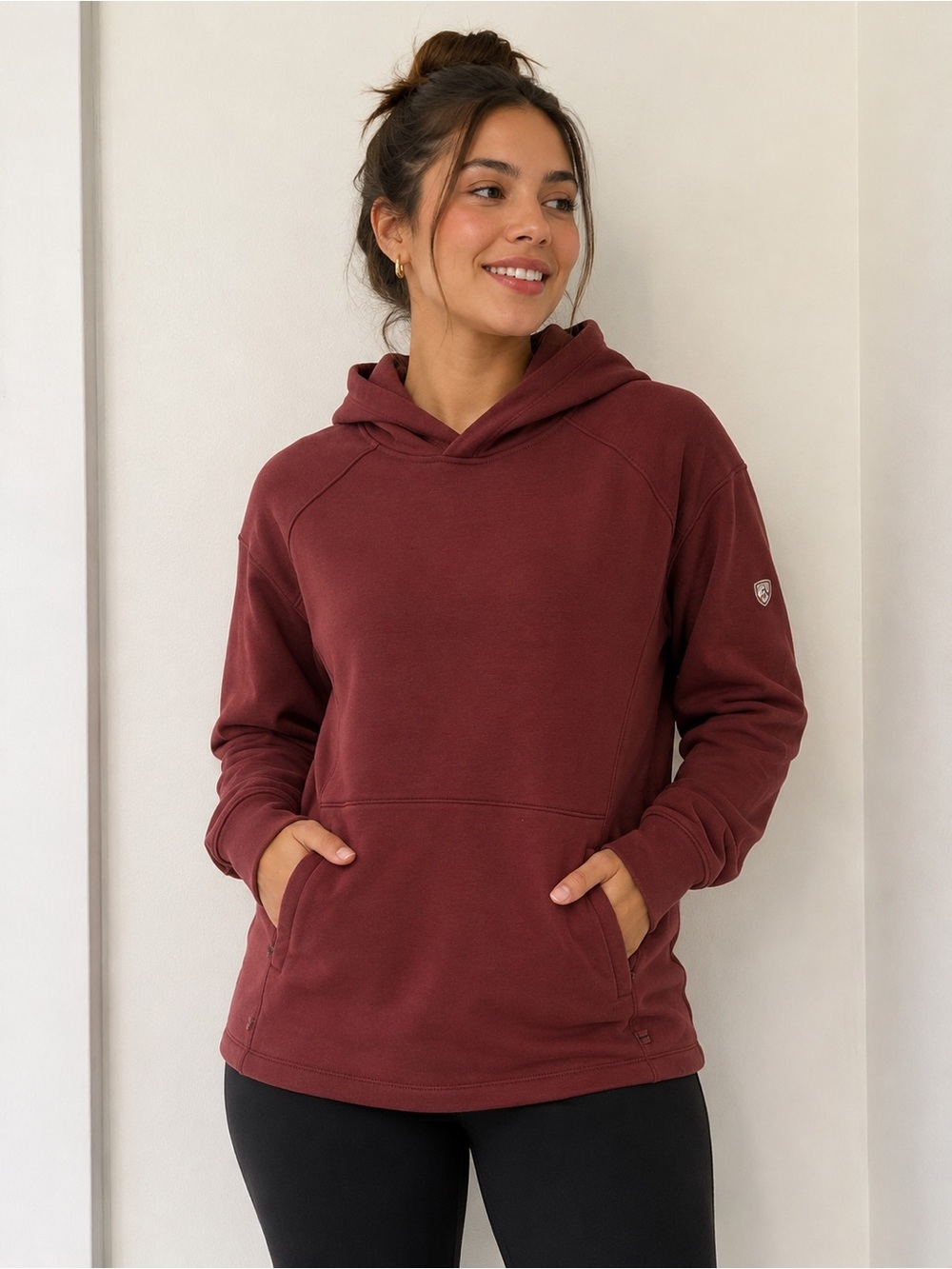 Kuhl Women's Hooded Pullover - Maroon with Pockets Size Large